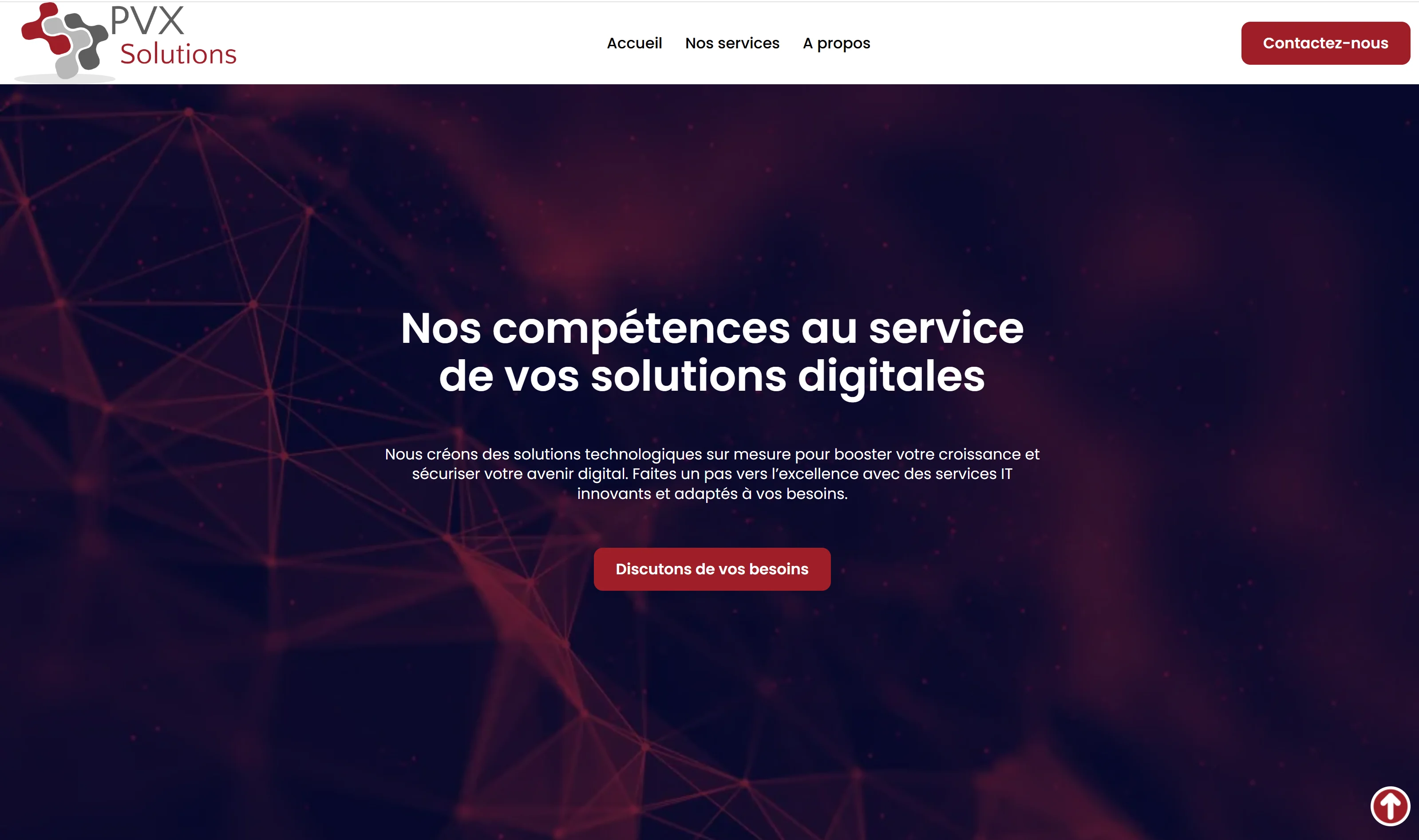 Aperçu du site PVX Solutions – Projet de refonte graphique